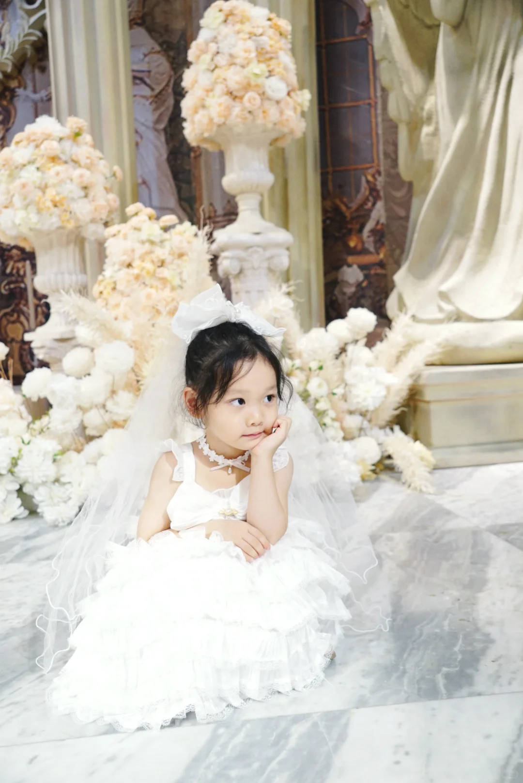 Sweet A Line Tiered Tulle Flower Girl Dress
