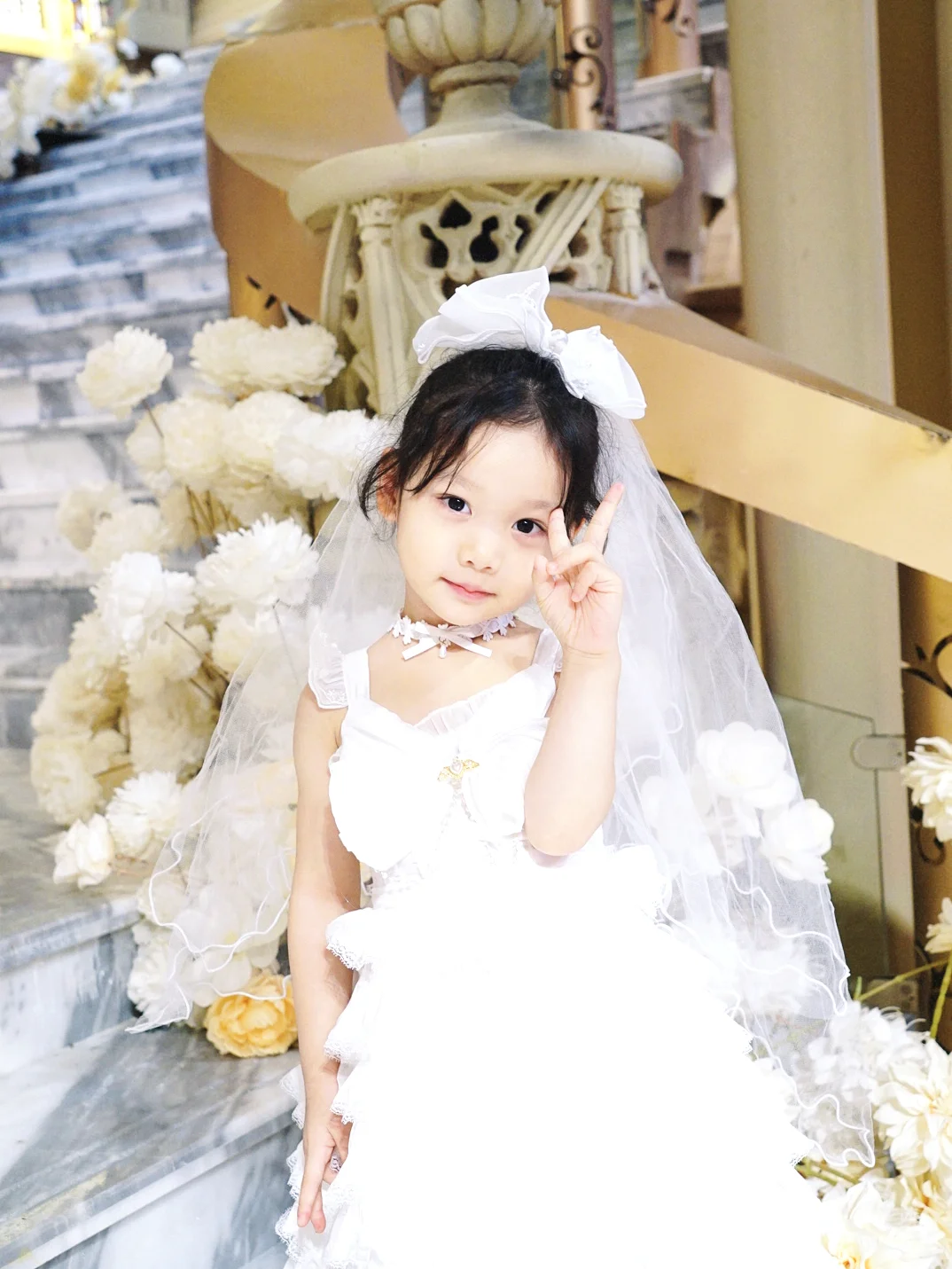 Sweet A Line Tiered Tulle Flower Girl Dress