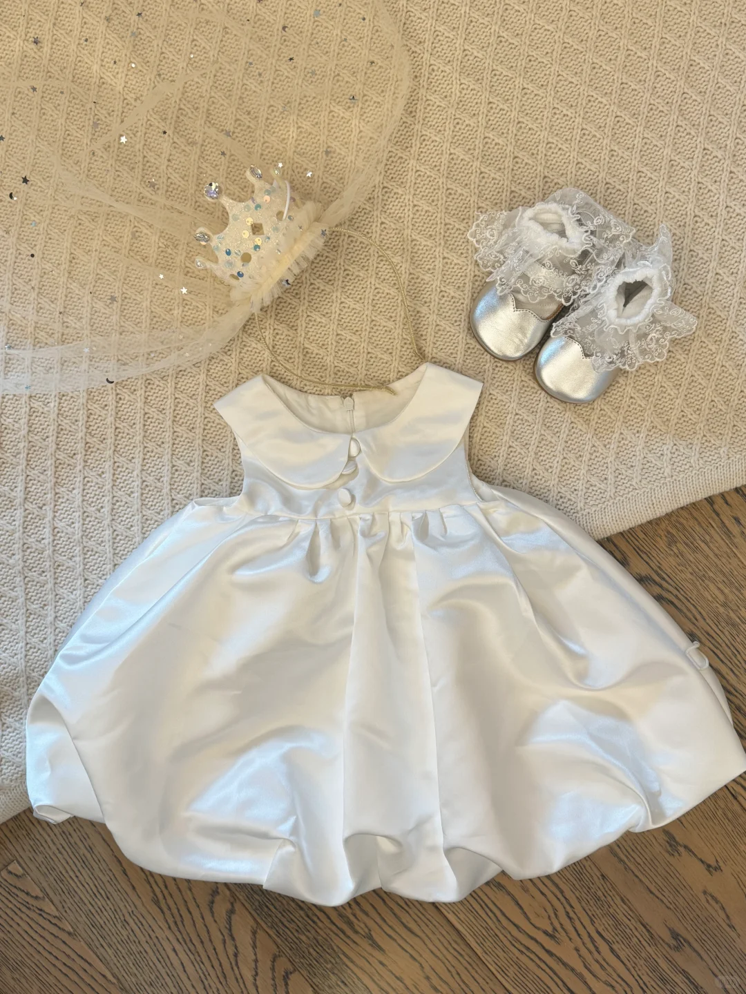 Simple Cute A Line Satin Flower Girl Dress