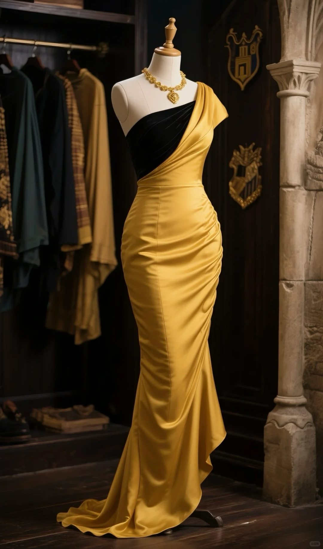 Chic Mermaid One Shoulder Satin Long Prom Dress, Evening Dress