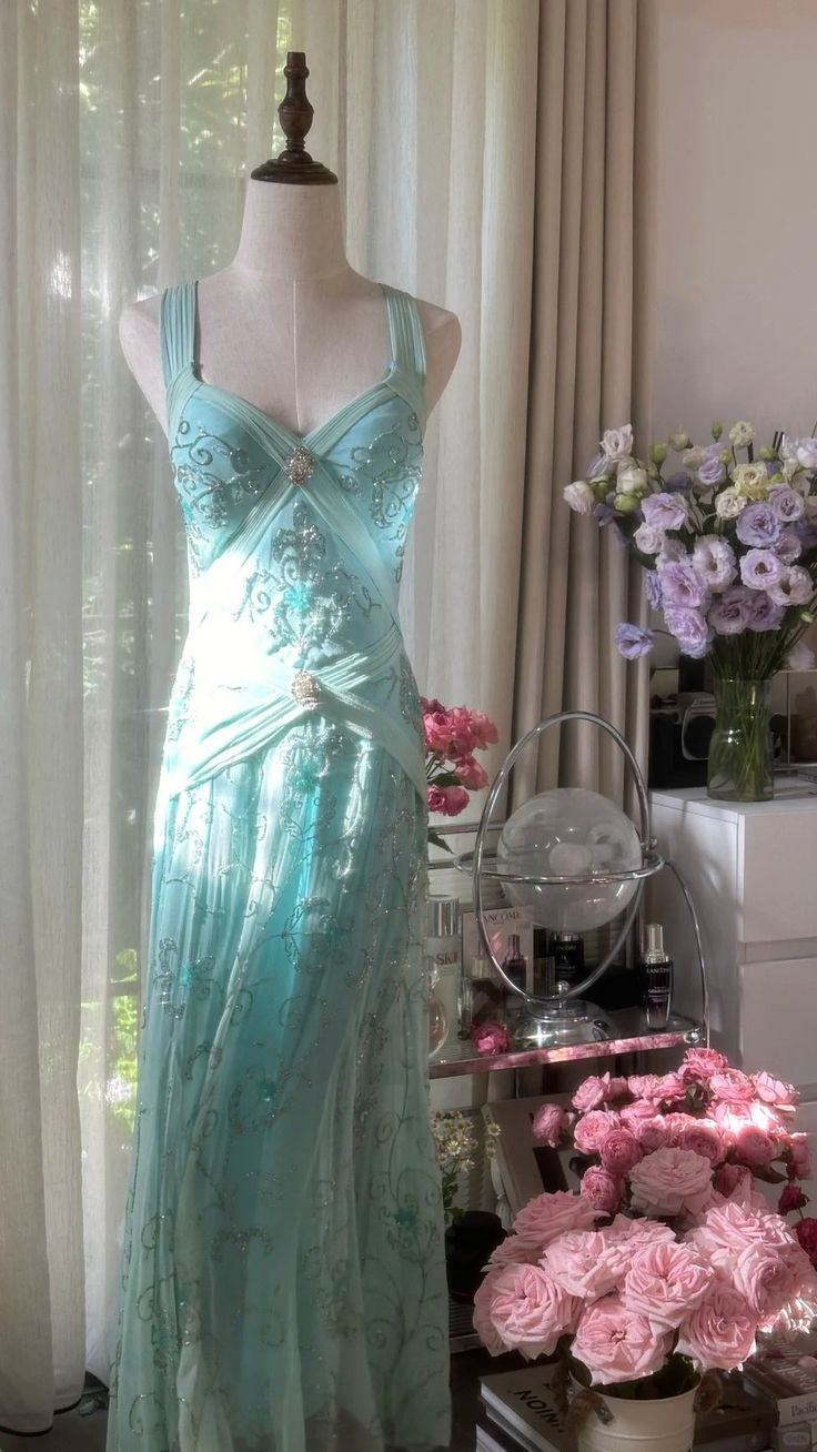 Gorgeous Mermaid Sweetheart Chiffon Sequin Beaded Long Prom Dress, Evening Dress