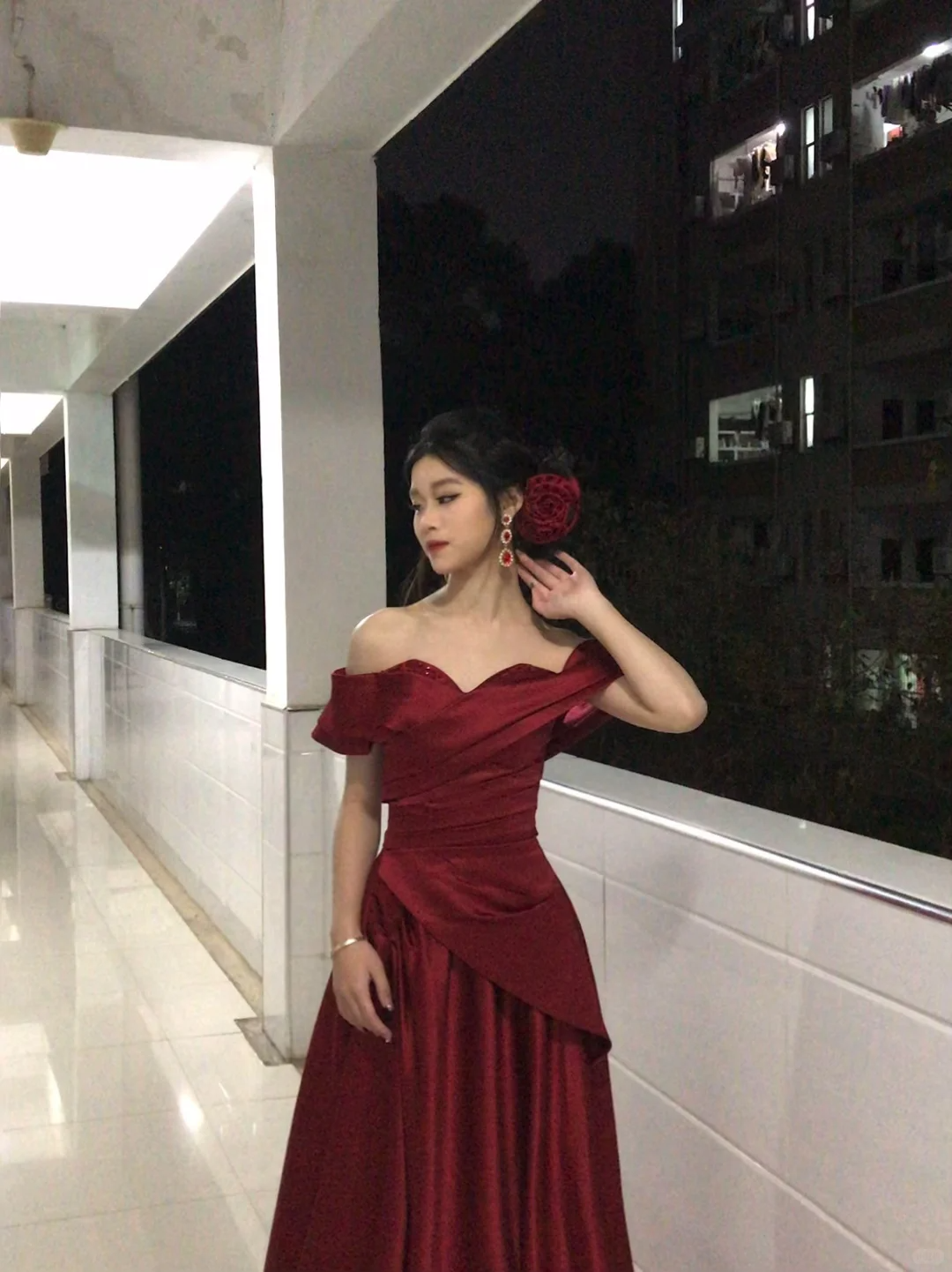 Elegant A Line Off The Shoulder Burgundy Satin Long Prom Dress, Evening Dress