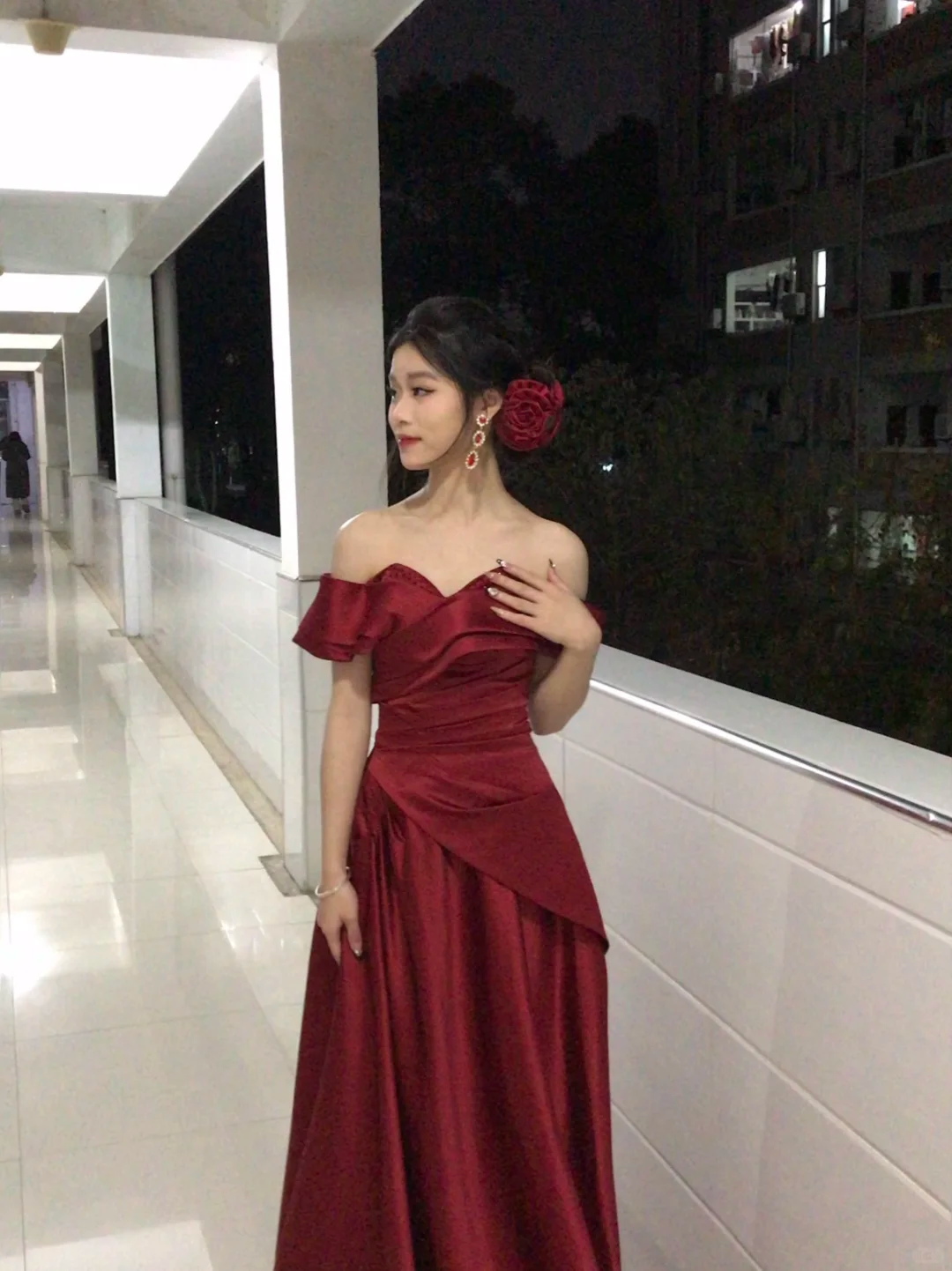 Elegant A Line Off The Shoulder Burgundy Satin Long Prom Dress, Evening Dress