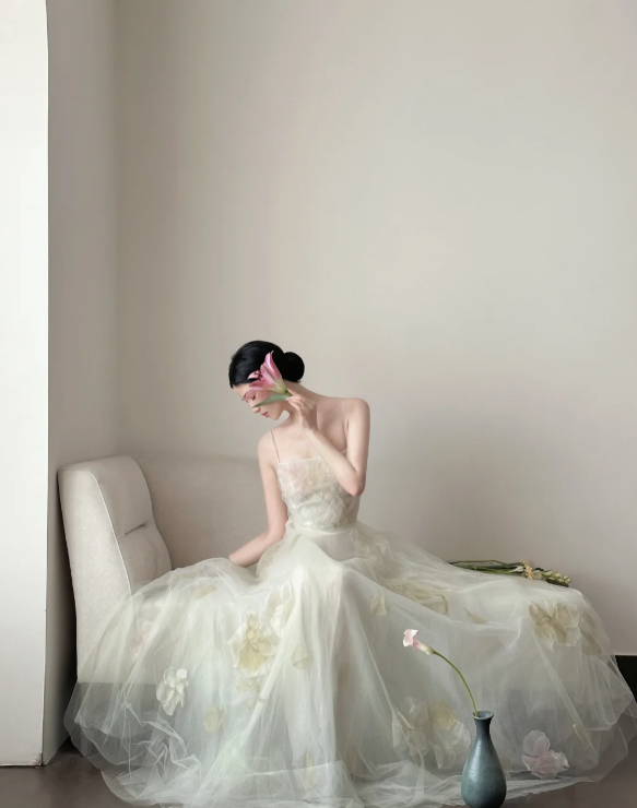 Pretty A Line Spaghetti Straps Tulle Long Prom Dress, Evening Dress