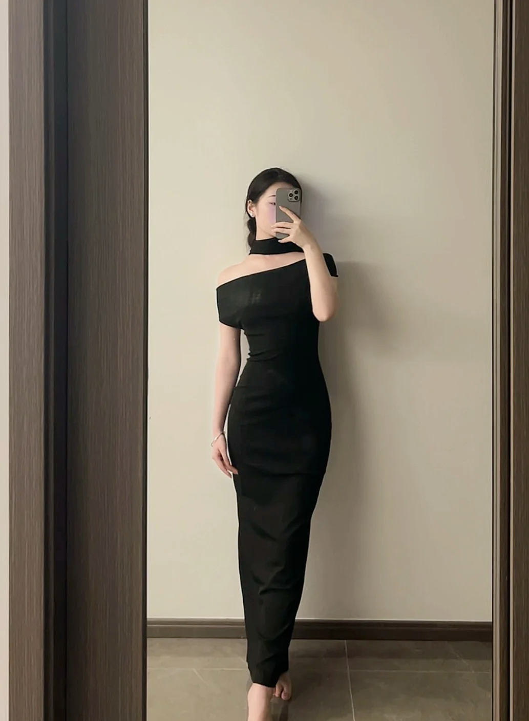 Charming Mermaid Off The Shoulder Black Satin Long Prom Dress, Evening Dress