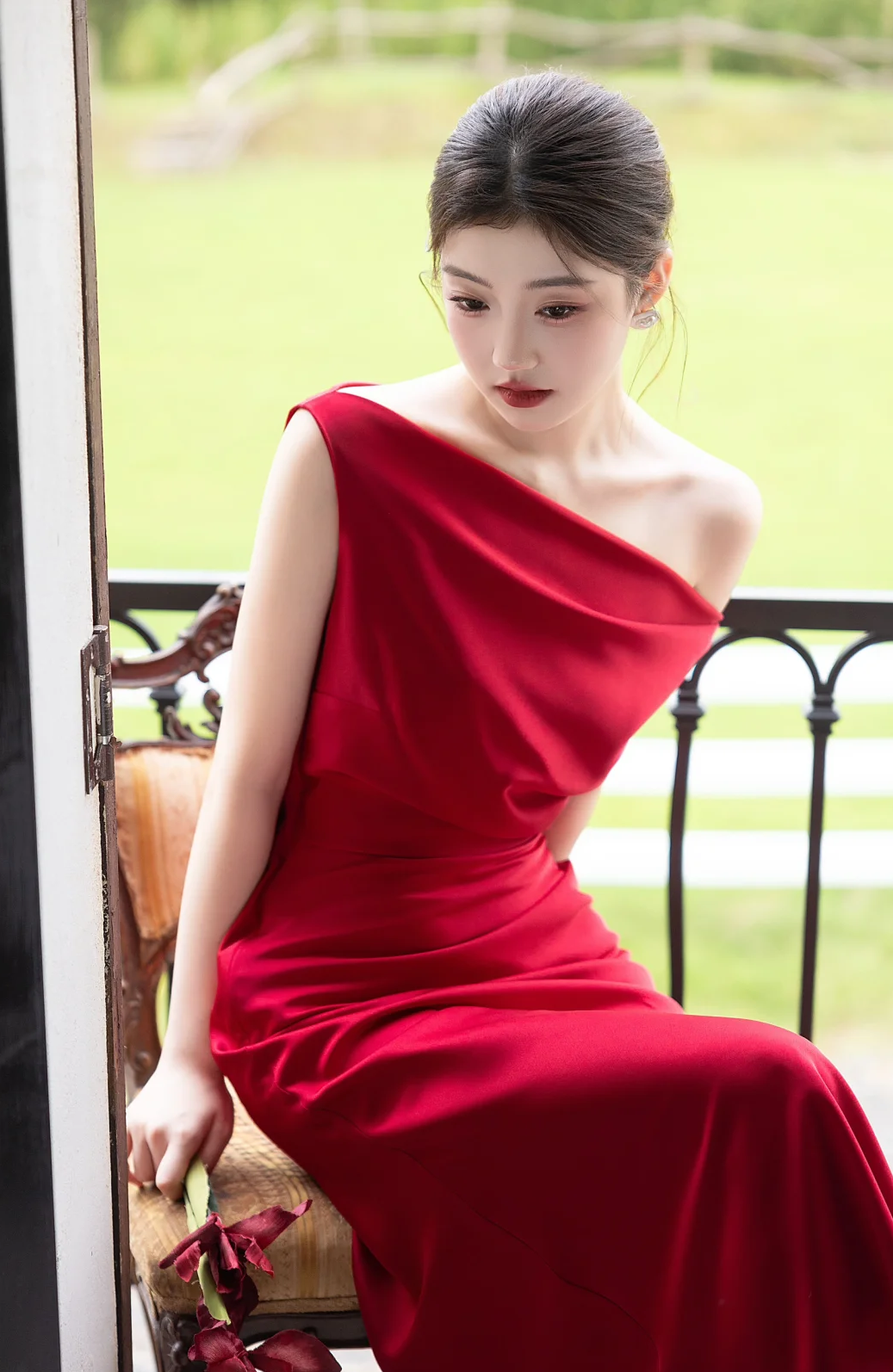 Classy Burgundy Mermaid Off The Shoulder Satin Long Prom Dress, Evening Dress