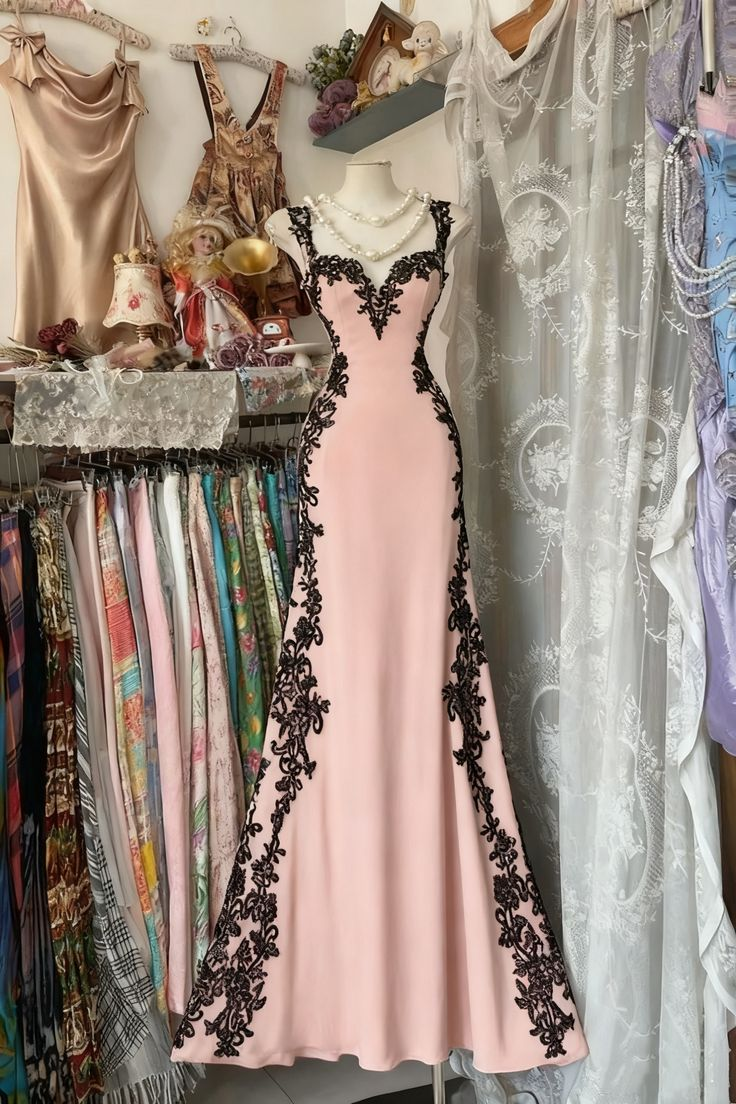 Pretty Mermaid Sweetheart Satin Lace Long Prom Dress, Evening Dress