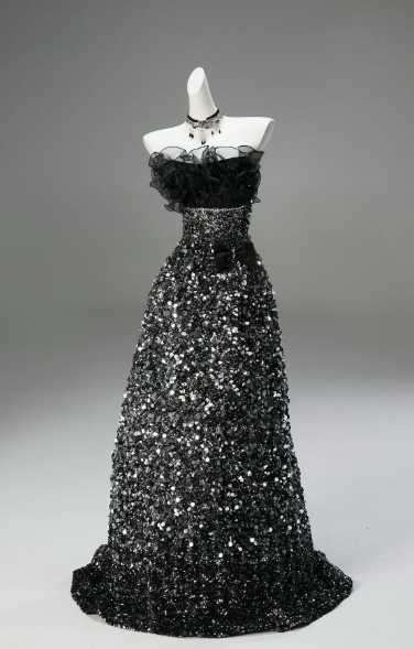 Shiny A Line Strapless Sequin Long Prom Dress, Evening Dress