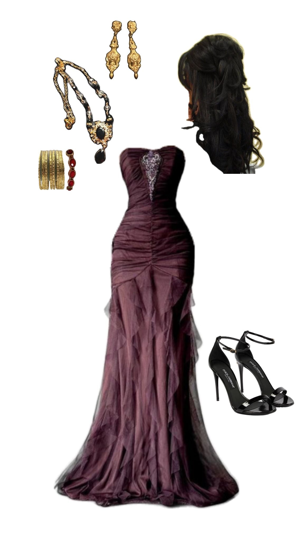 Charming Mermaid Sweetheart Chiffon Ruffle Tulle Long Prom Dress, Evening Dress
