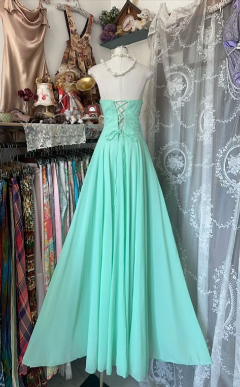 Chic A Line Sweetheart Chiffon Lace Without Sleeves Long Prom Dress, Evening Dress