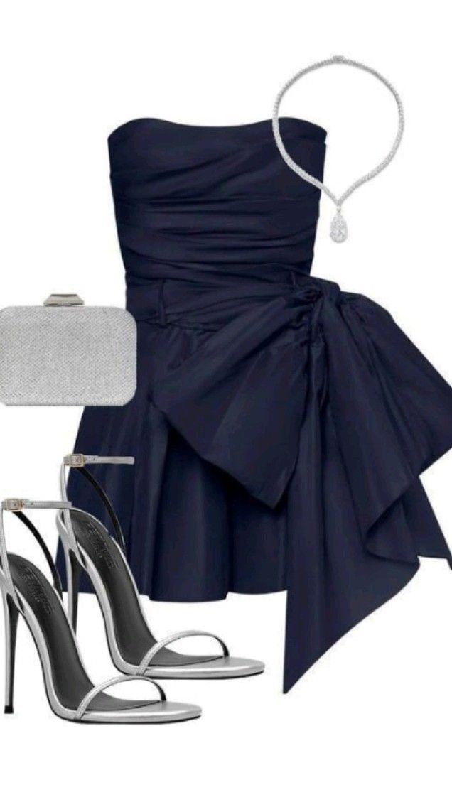 Chic A line Satin Strapless Short Navy Blue Homecoming Dress 20th Birthday Outfits