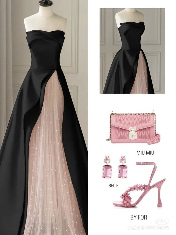 Strapless Satin Pearls Tulle Long Prom Dresses Party Dress