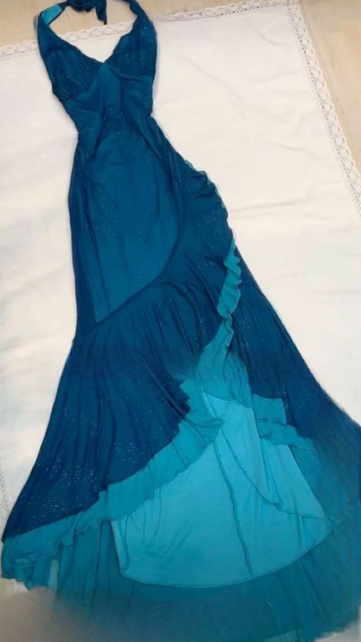 Chic Mermaid Halter Chiffon Without Sleeves Long Prom Dress, Evening Dress