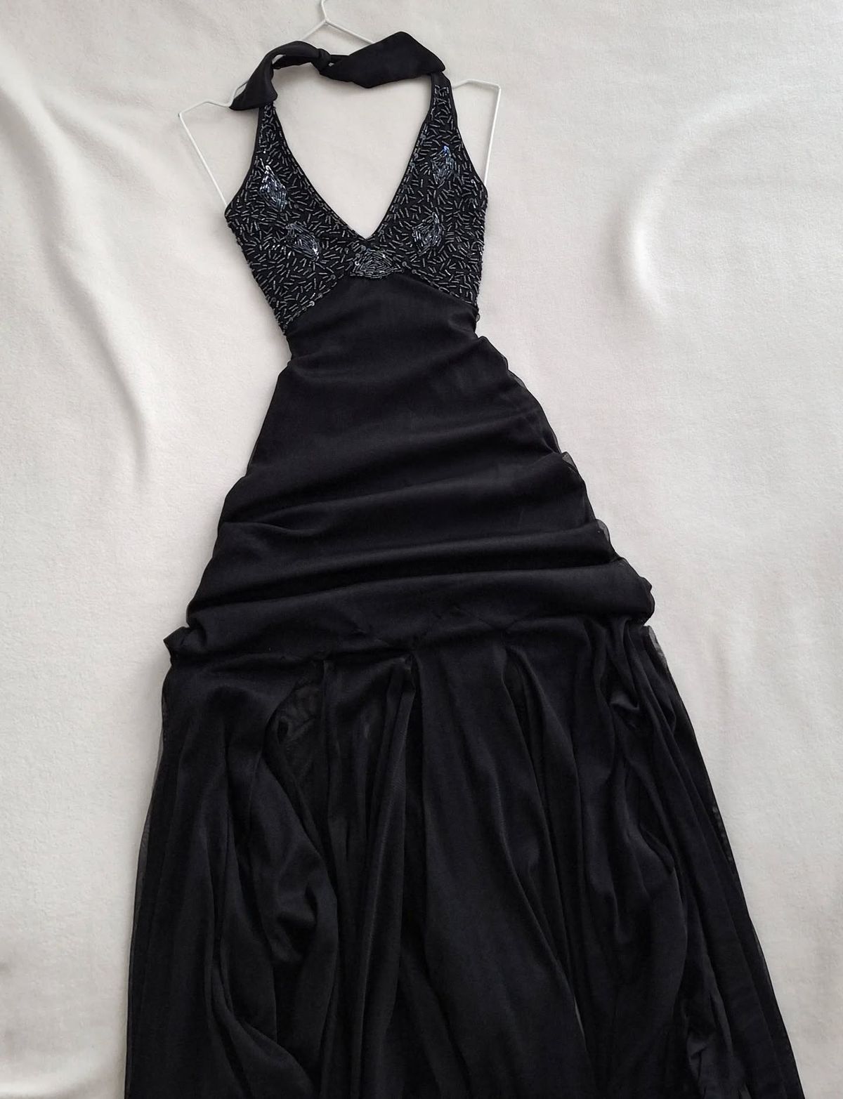 Pretty A Line Black Halter Chiffon Beaded Without Sleeves Long Prom Dress, Evening Dress