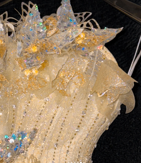 Princess A Line Strapless Tulle Sequin Beaded Without Sleeves Long Prom Dress, Evening Dress
