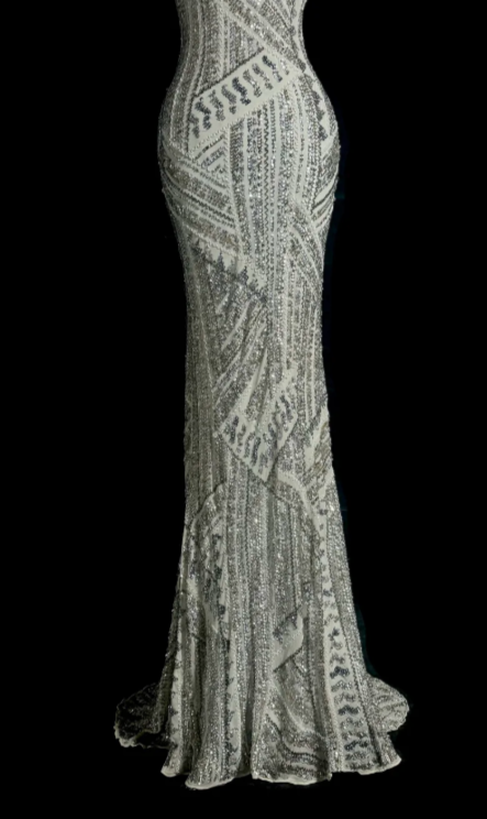 Gorgeous Shiny Mermaid Spaghetti Straps Satin Sequin Beaded Without Sleeves Long Prom Dress, Evening Dress