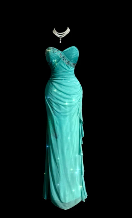 Chic Gradient Mermaid Sweetheart Chiffon Sequin Without Sleeves Long Prom Dress, Evening Dress