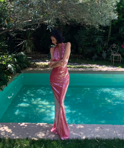 Glitter Mermaid Halter Sequin Backless Without Sleeves Long Prom Dress, Evening Dress