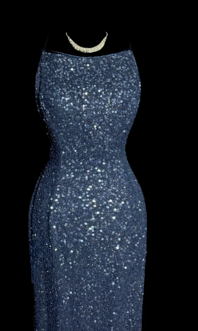 Shiny Mermaid Spaghetti Straps Sequin Backless Without Sleeves Long Prom Dress, Evening Dress