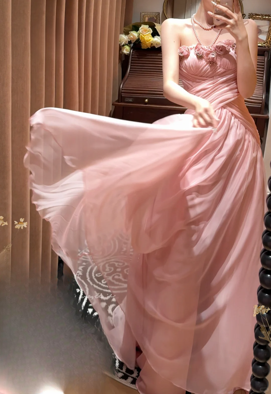 Pretty A Line Strapless Chiffon Without Sleeves Long Prom Dress, Evening Dress