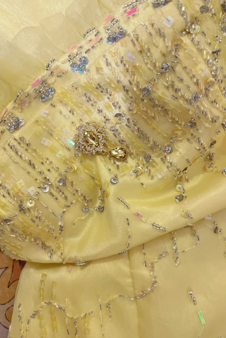 Obsessed Mermaid Strapless Satin Sequin Beaded Without Sleeves Long Prom Dress, Evening Dress