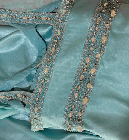Gorgeous Mermaid Satin Chiffon Sequin Beaded Without Sleeves Long Prom Dress, Evening Dress