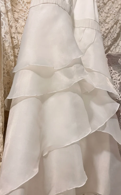 Pretty Mermaid Spaghetti Straps Satin Tiered Chiffon Beaded Without Sleeves Long Prom Dress, Evening Dress