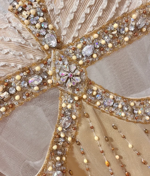 Gorgeous A Line V Neck Tulle Beaded Long Prom Dress, Evening Dress