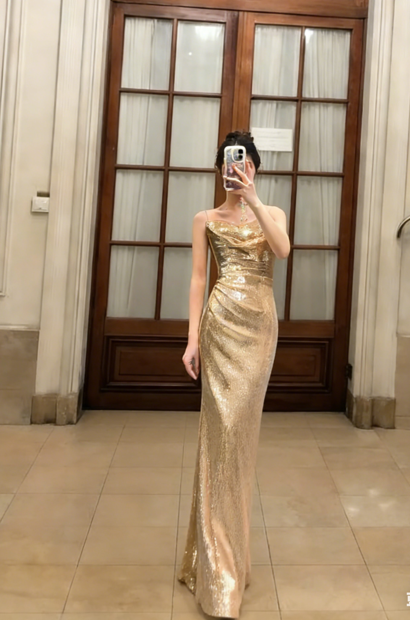 Shiny Mermaid Spaghetti Straps Sequin Long Prom Dress, Evening Dress