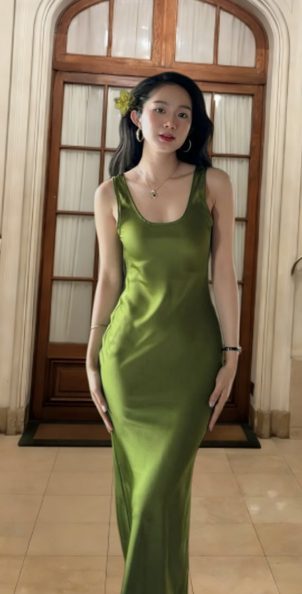 Elegant Mermaid U Neck Satin Long Prom Dress, Evening Dress