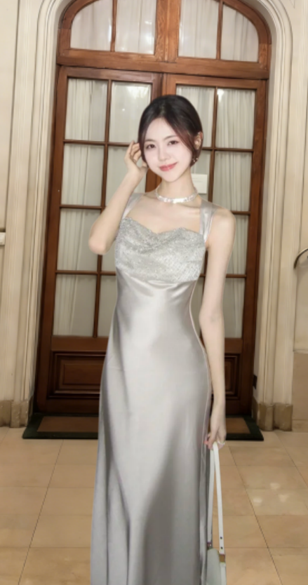 Pretty Mermaid Sweetheart Straps Satin Long Prom Dress, Evening Dress