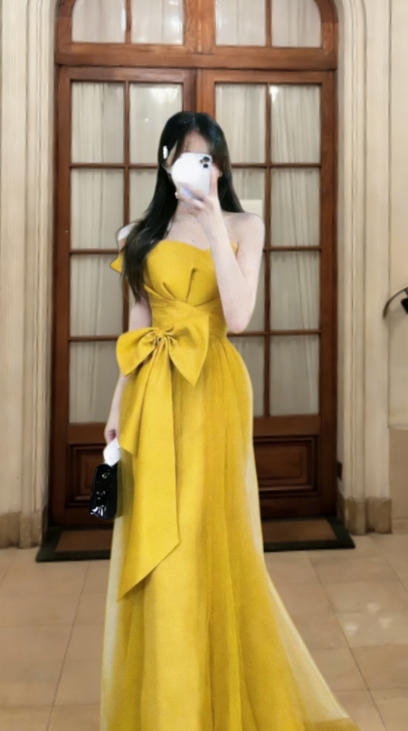 Elegant A Line Strapless Satin Tulle Long Prom Dress, Evening Dress