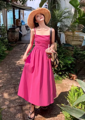 Pretty A Line Spaghetti Straps Satin Long Prom Dress, Evening Dress