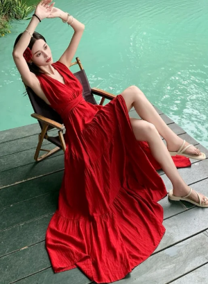 Pretty A Line V Neck Satin Long Prom Dress, Evening Dress