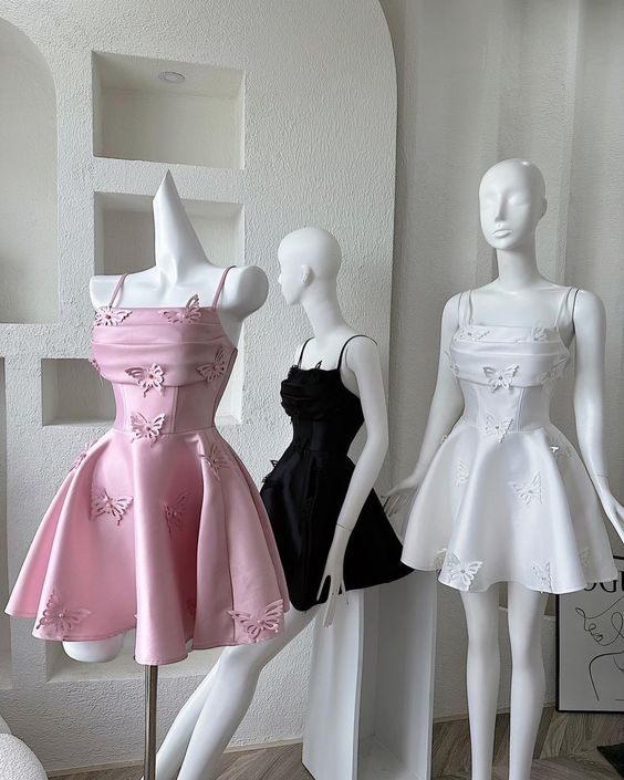 Vintage A line Spaghetti Straps Sleeveless Short Homecoming Dress