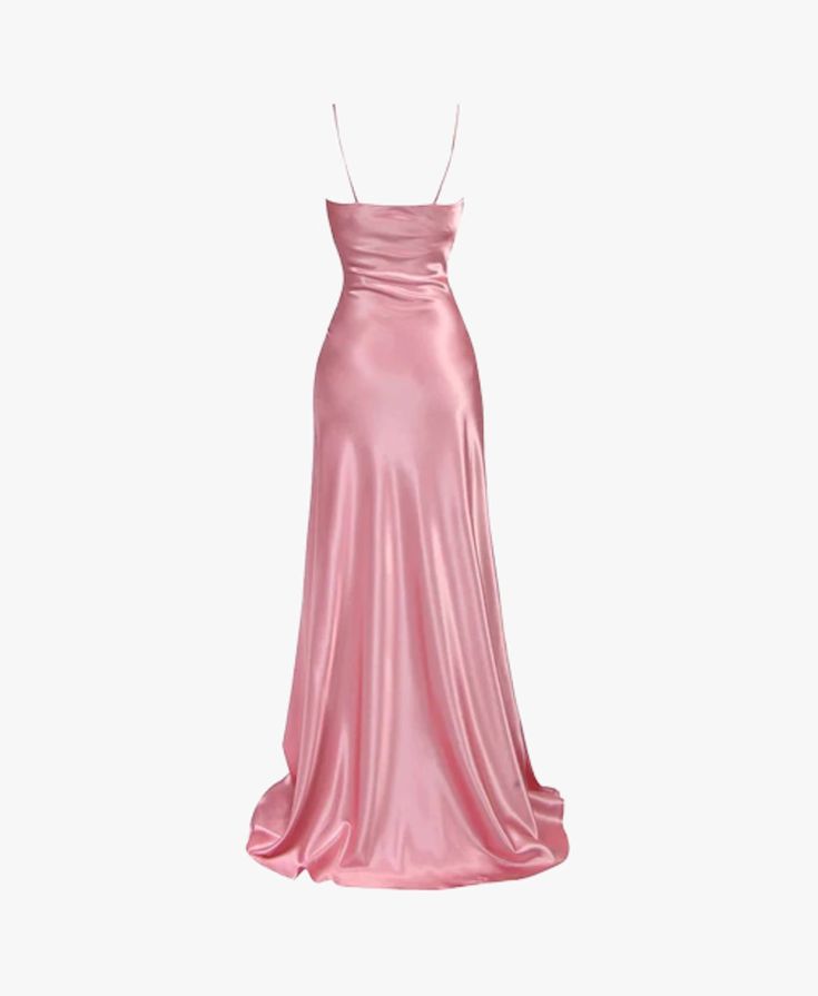 Vintage Mermaid Spaghetti Straps Custom Pink Slit Long Prom Dresses