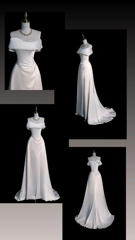 Vintage Mermaid Strapless Satin White Long Wedding Dresses