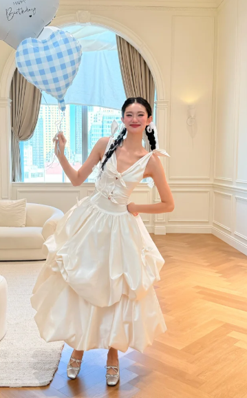 Pretty A Line V Neck Satin Long Prom Dress, Evening Dress