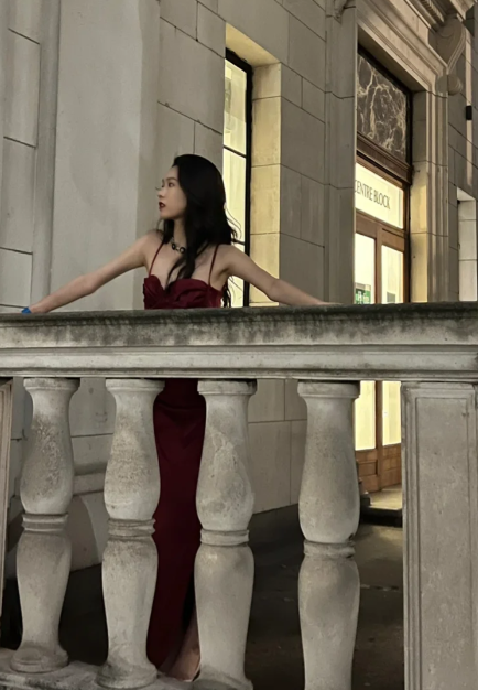 Classy Mermaid Burgundy Spaghetti Straps Satin Slit Long Prom Dress, Evening Dress