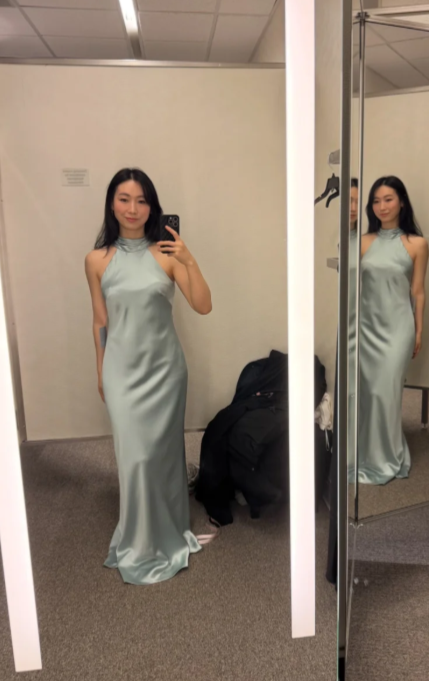 Simple Mermaid Halter Satin Long Prom Dress, Evening Dress