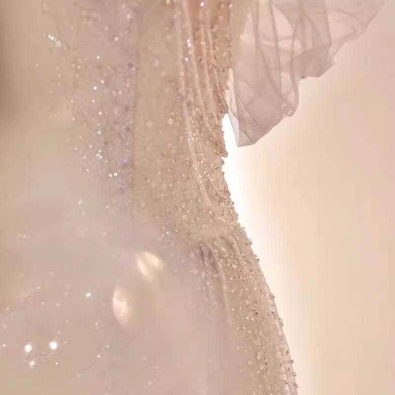 Sexy Mermaid Spaghetti Straps Pink Tulle Long Prom Dress