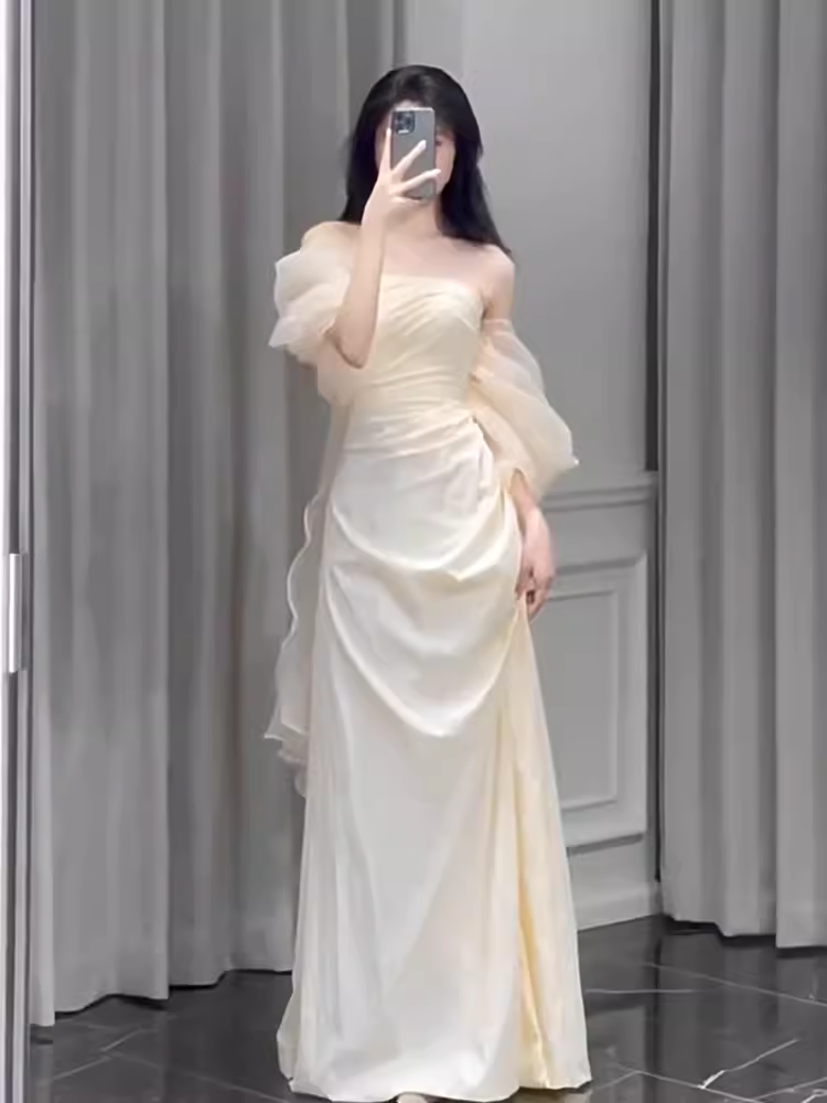 Fairytale Mermaid Off The Shoulder White Long Wedding Dresses