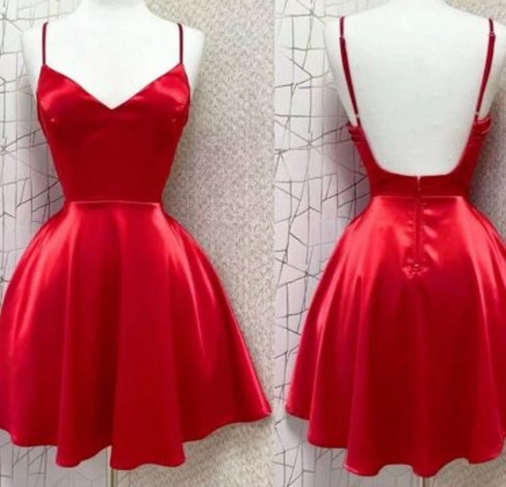 Vintage A line Straps Red Birthday Outfits Homecoming Dress