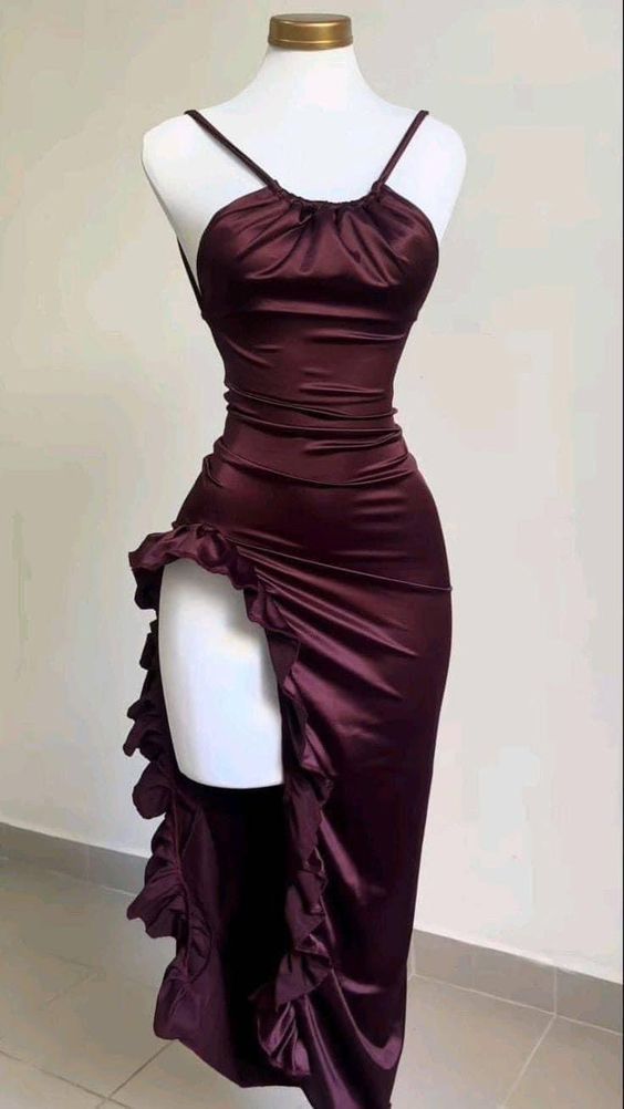 Vintage High Low Halter Burgundy Birthday Outfits Homecoming Dress