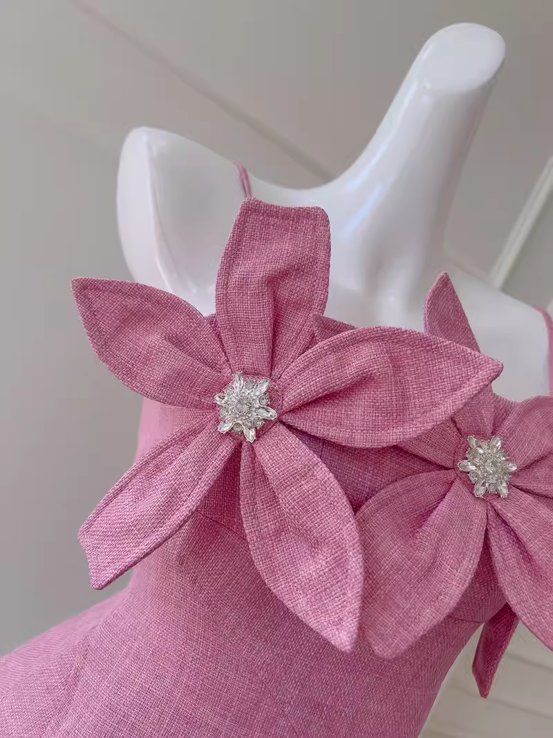 Unique A line Straps Pink Homecoming Dress 18th Birthday Outfit