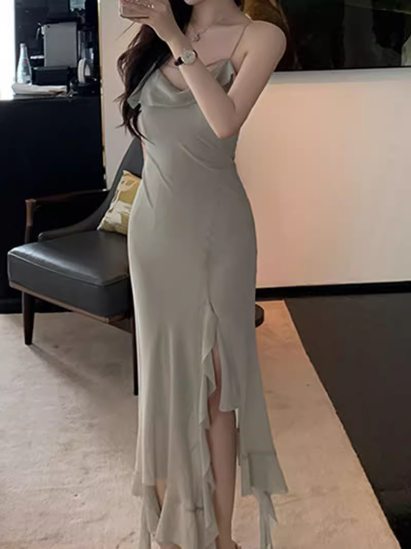 Simple Sheath Straps Chiffon Homecoming Dress 21st Birthday Outfit