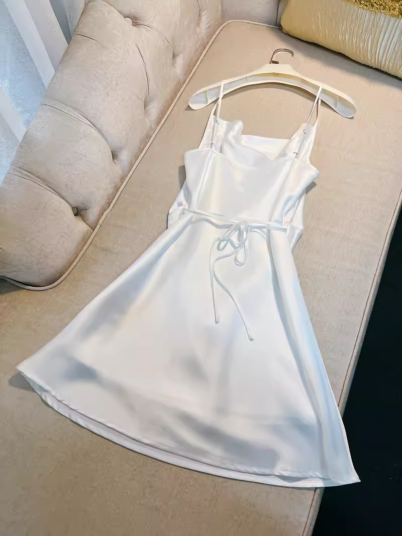 Simple A Line Straps White Homecoming Dress 21st Birthday Outfit
