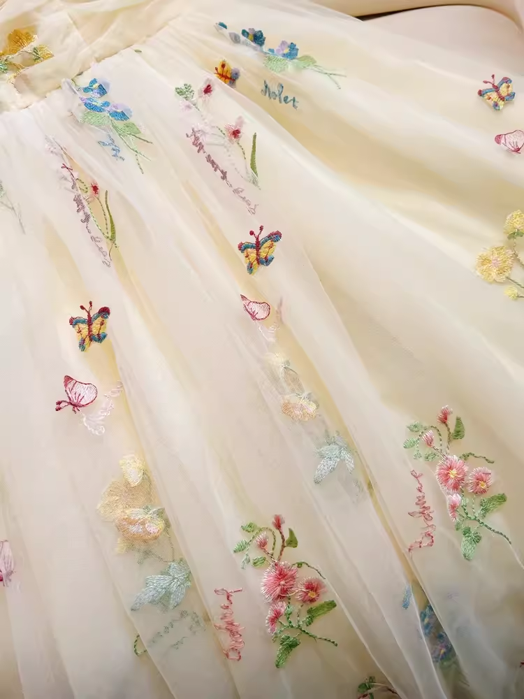 Modest A Line Straps Floral Tulle Homecoming Dress 21st Birthday Outfit With Bow