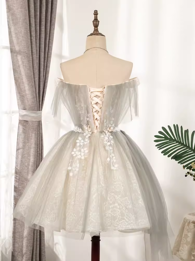 Unique A line Strapless Tulle Homecoming Dress 18th Birthday Outfits