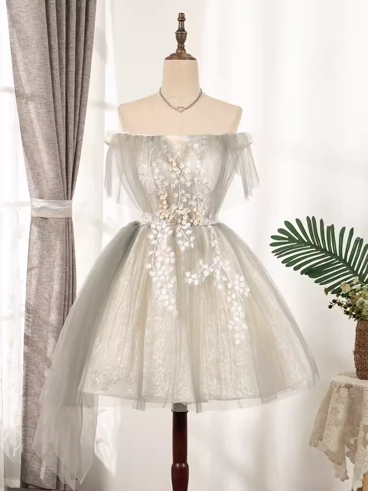 Unique A line Strapless Tulle Homecoming Dress 18th Birthday Outfits